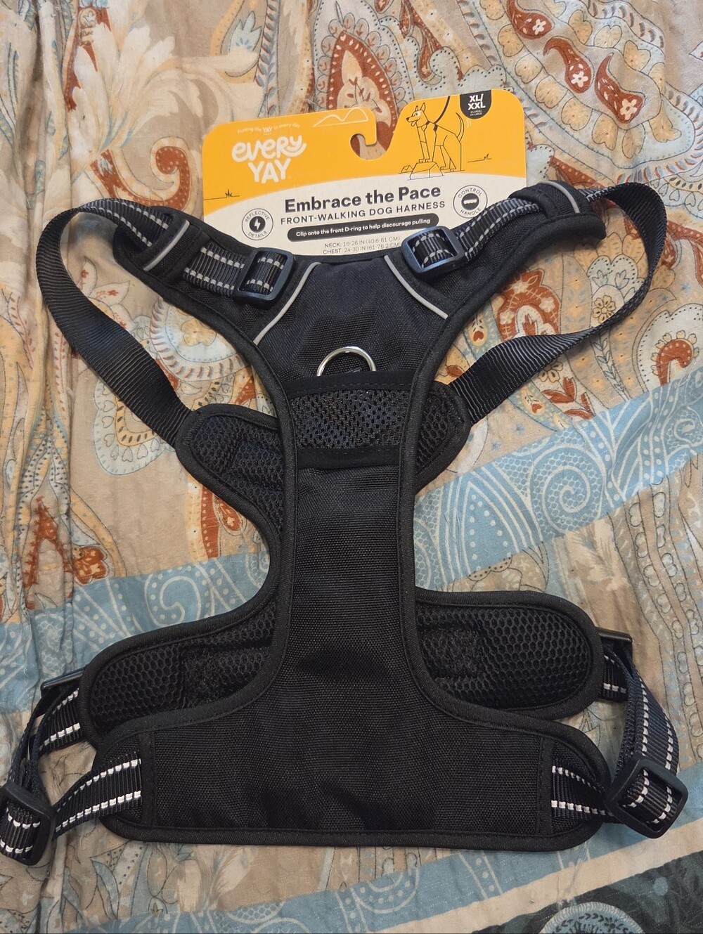 EveryYay Embrace the Pace Black Front Walking Dog HarnessX-Large/XX-Large